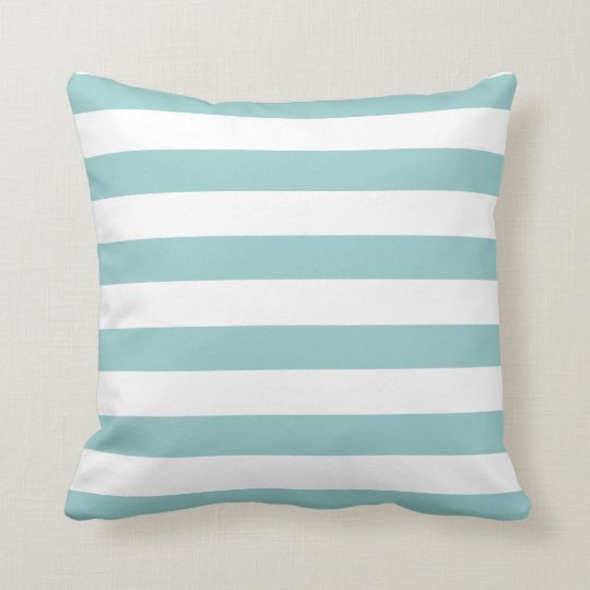 Turquoise Blue and White Stripe Pattern Throw Pillow Zazzle