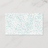 Turquoise Blue and White Wedding Confetti Pattern Enclosure Card (Back)