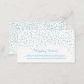 Turquoise Blue and White Wedding Confetti Pattern Enclosure Card (Front/Back)