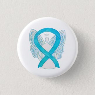 Turquoise Blue Angel Awareness Ribbon Pin