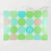 Turquoise Blue, Apple Green & Light Coral Circles