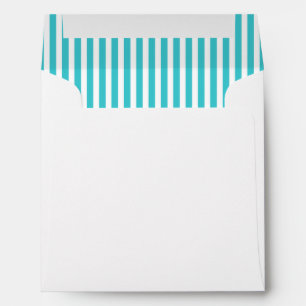 Turquoise Blue Aqua Stripe Lined Envelope