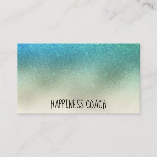  TURQUOISE BLUE AQUA TEAL GOLD GLOW Glitter Business Card