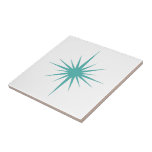 Turquoise Blue Atomic Starburst Mid-century Modern Ceramic Tile<br><div class="desc">This mid century modern ceramic tile features a bold turquoise blue atomic starburst,  which will make a fantastic addition to your tiling project.</div>