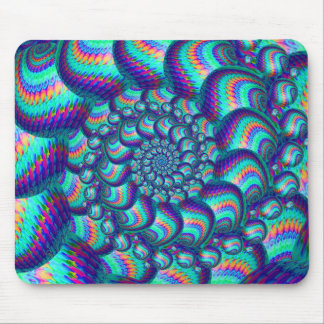 Turquoise Blue Balls Fractal Pattern Mouse Pad