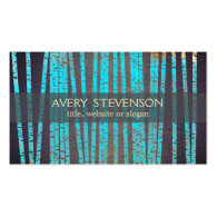 Turquoise Blue Bamboo Nature Health Spa Wood Business Card