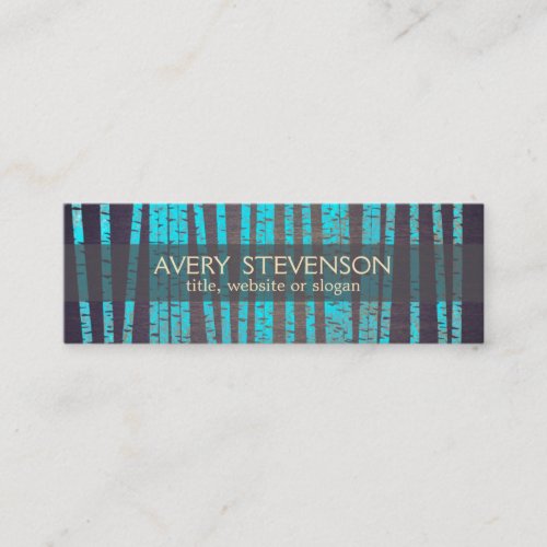 Turquoise Blue Bamboo Nature Health Spa Wood Mini Business Card