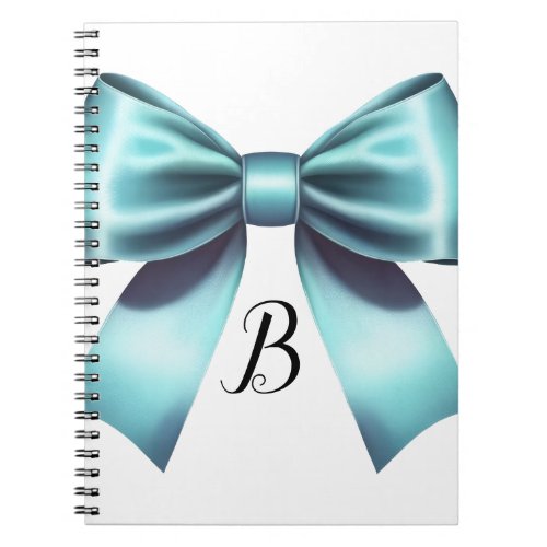 Turquoise Blue Bow Elegant Bridal Shower Wedding Notebook
