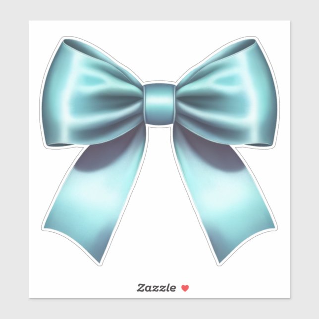 Turquoise Blue Bow Elegant Bridal Shower Wedding Sticker (Sheet)