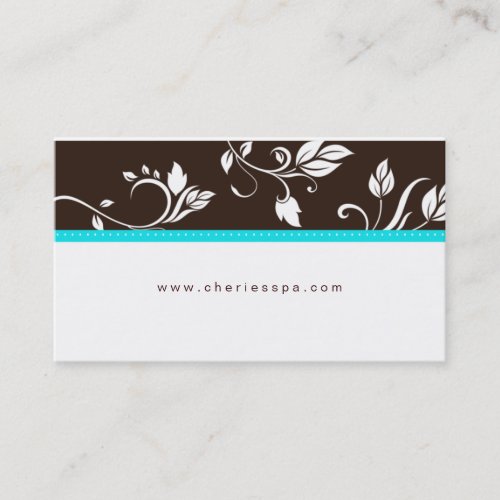Turquoise Blue Brown Floral Trendy business card