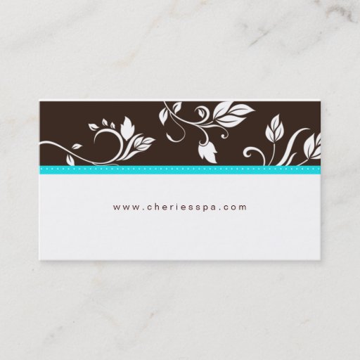 Customizable Turquoise Blue Brown Floral Trendy business card