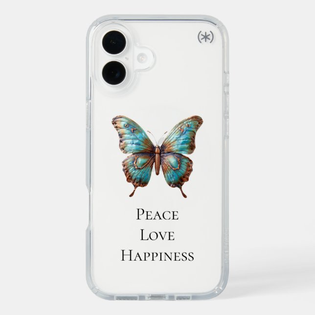 Turquoise Blue Butterflies Speck iPhone Case (Front)