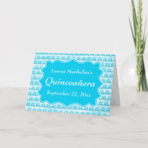 Turquoise Blue Carriages Quinceanera Invitation