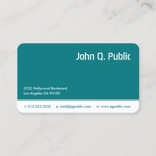 Turquoise Blue Color Business Card