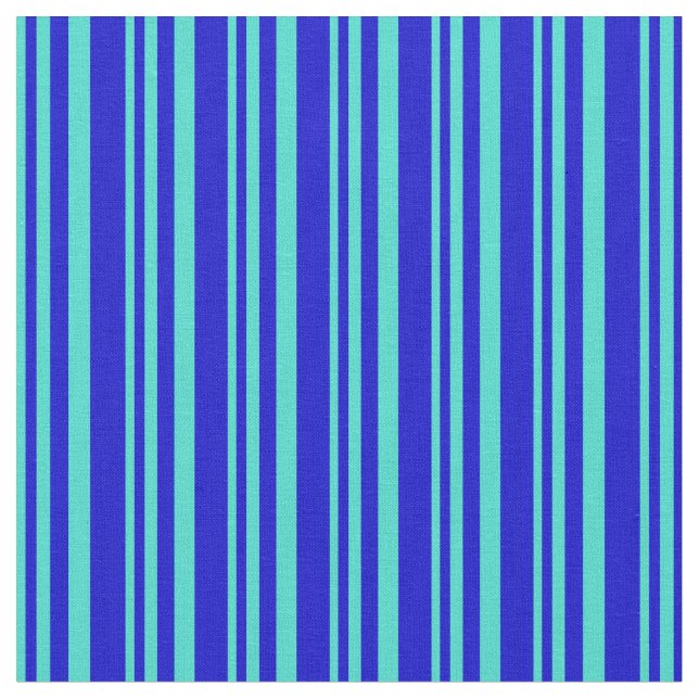 Turquoise & Blue Colored Pattern Fabric (Close Up)