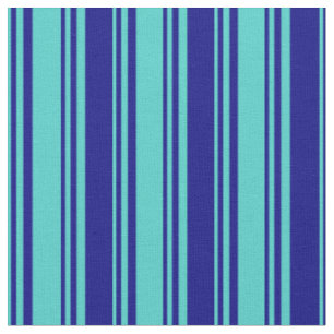 Turquoise & Blue Colored Stripes/Lines Pattern Fabric