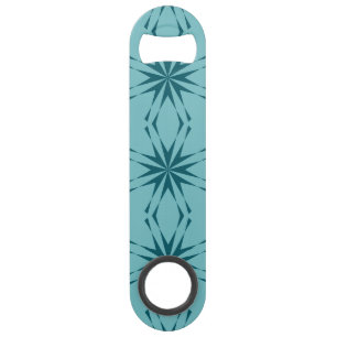 Turquoise blue, cool, trendy flower abstraction bar key