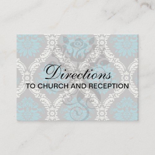 turquoise blue cream and brown lovely damask business card templates