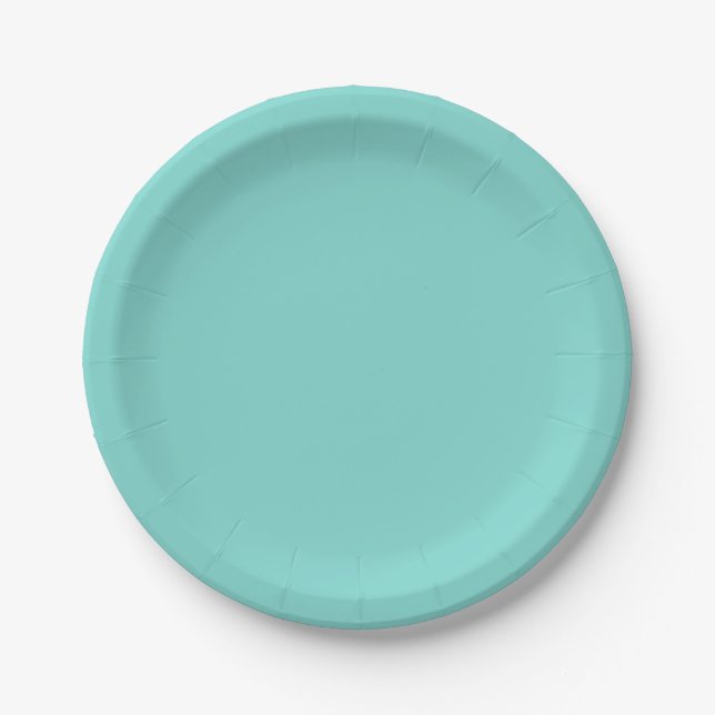 Turquoise Blue Custom Customizable Paper Plate (Front)