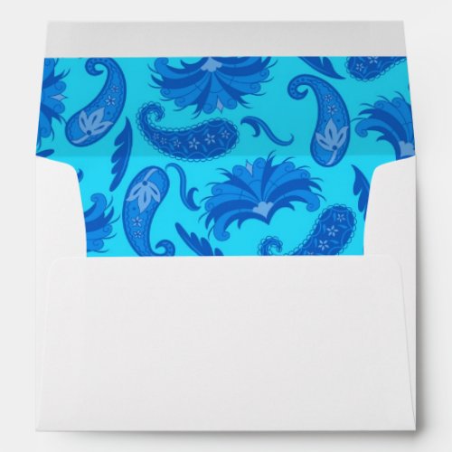 Turquoise  Blue Customizable Parisian Paisley Envelope