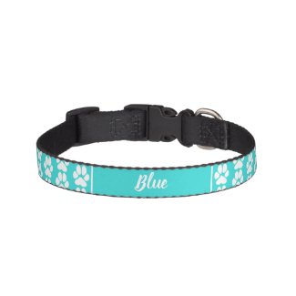 Turquoise blue cute paw print pattern Personalized
