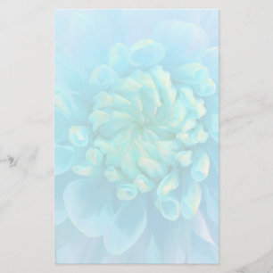 Turquoise Blue Dahlia Flower in Watercolor Stationery