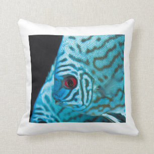 Turquoise Blue Discus Throw Pillow