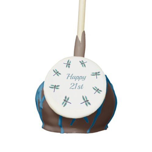 Turquoise Blue Dragonflies Birthday Cake Pops