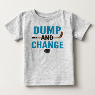Turquoise Blue Dump and Change Hockey Baby T-Shirt