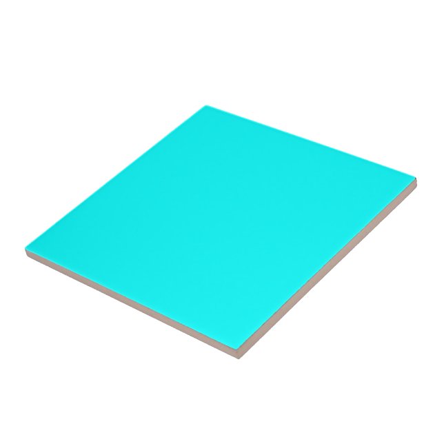 Turquoise Blue Fashionable Solid Color Background Tile (Side)