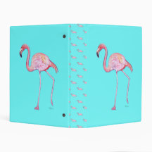 Turquoise Blue Flamingo Binder