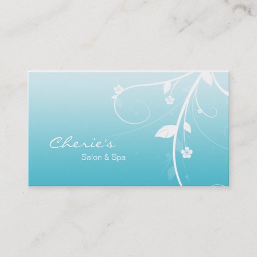 Customizable Turquoise Blue Floral Swirls business card