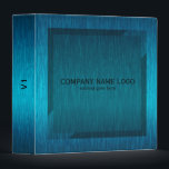Turquoise Blue Geometric Metallic Design Binder<br><div class="desc">Elegant simple modern geometric turquoise blue metallic design with modern simple frame. Customizable text on 3 sides. Spine front and back.</div>