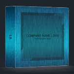 Turquoise Blue Geometric Metallic Design Binder<br><div class="desc">Elegant simple modern geometric turquoise blue metallic design with modern simple frame. Customizable text on 3 sides. Spine front and back.</div>