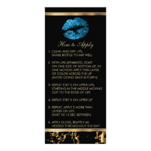 Turquoise Blue Glitter Lip Instructions - Marble Rack Card