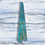 Turquoise blue Gold Foil Marble Stone Rock Tie<br><div class="desc">This design was created through digital art. It may be personalized by clicking the customize button and changing the color, adding a name, initials or your favorite words. Contact me at colorflowcreations@gmail.com if you with to have this design on another product. Purchase my original abstract acrylic painting for sale at...</div>