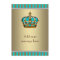 Turquoise Blue Gold Prince Baby Shower Thank You