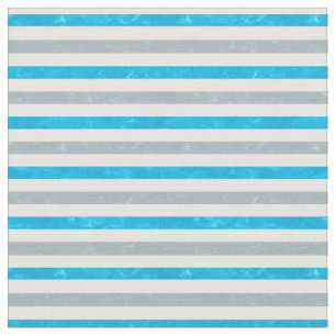 Turquoise Blue Gray White Stripes Fabric