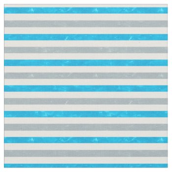 Turquoise Blue Gray White Stripes Fabric by packratgraphics at Zazzle