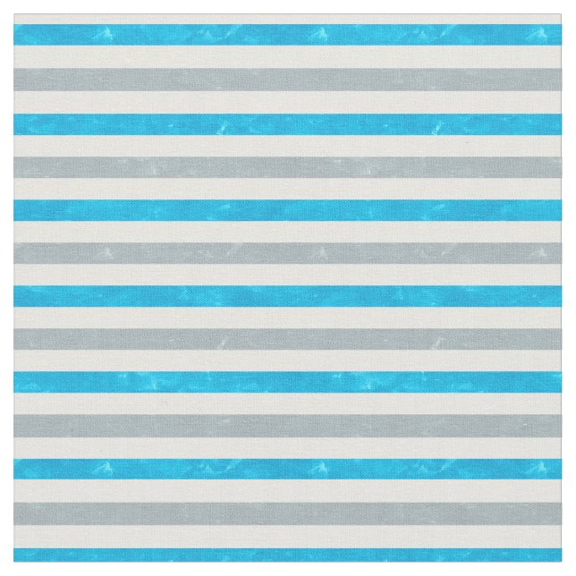 Turquoise Blue Gray White Stripes Fabric (Close Up)
