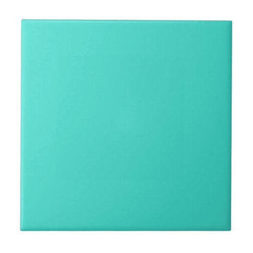 Turquoise Blue Green 40E0D0 _ Option to Add Image Ceramic Tile