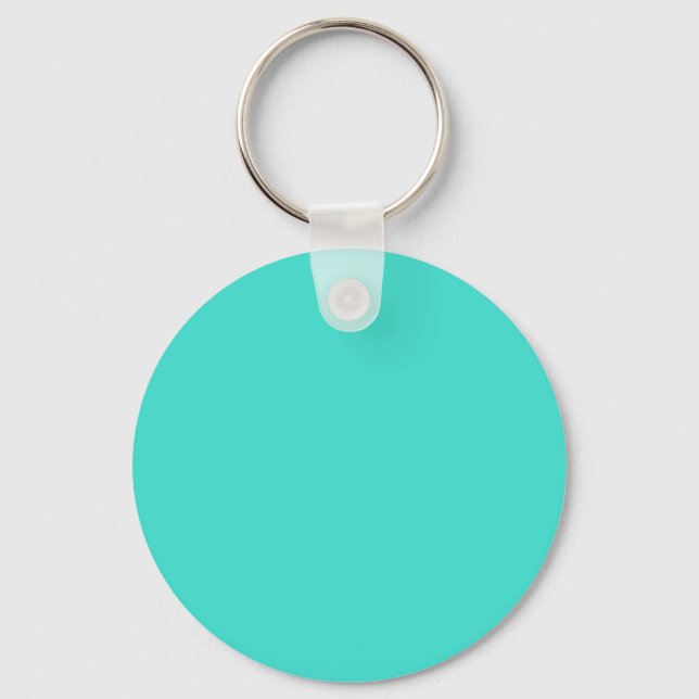 Turquoise Blue Green 40E0D0 - Option to Add Name Keychain (Front)