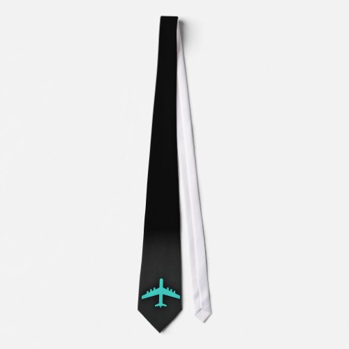 Turquoise Blue Green Airplane Neck Tie