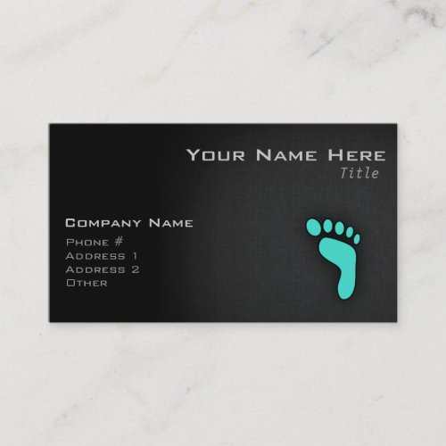 Turquoise Blue_Green Footprint Business Card