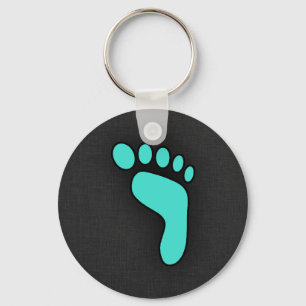 Turquoise, Blue-Green Footprint Keychain