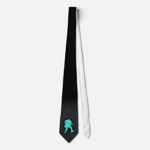 Turquoise; Blue Green Guitar Player Tie
