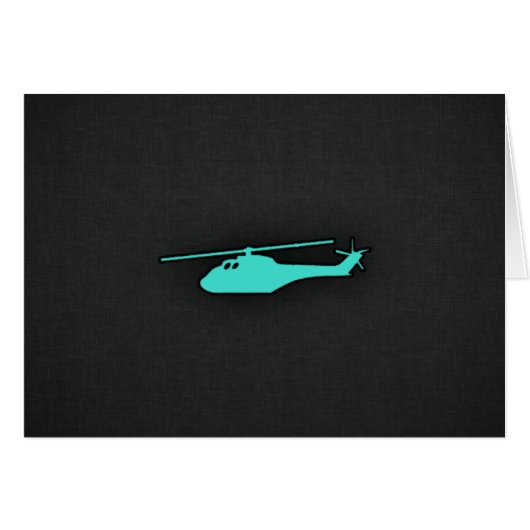 Turquoise; Blue Green Helicopter Cards (Front Horizontal)