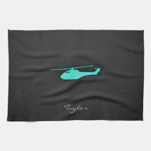 Turquoise; Blue Green Helicopter Towel