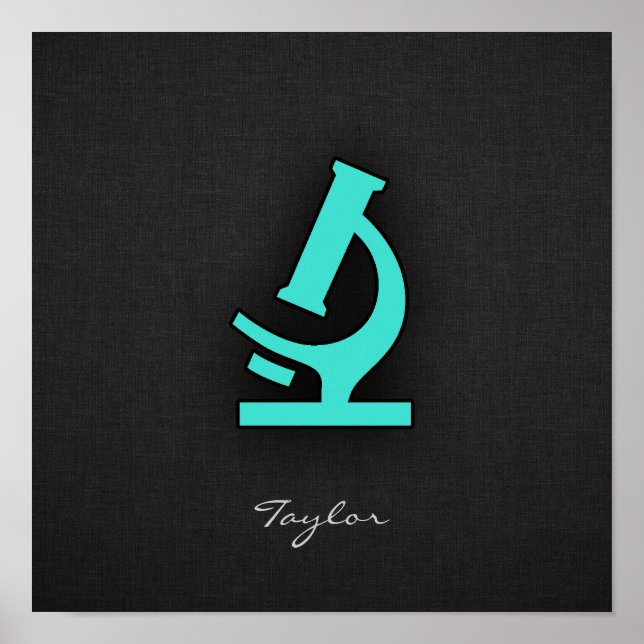 Turquoise; Blue Green Microscope Poster (Front)