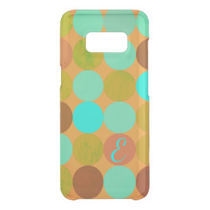 Turquoise Blue Green & Orange Circles Monogram Uncommon Samsung Galaxy S8 Case